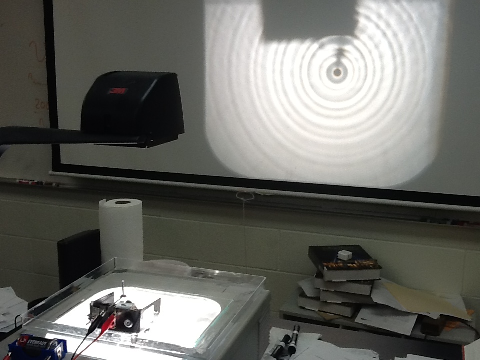 The shape of any point source of waves (water, sound, light, etc) is circles moving out from the source